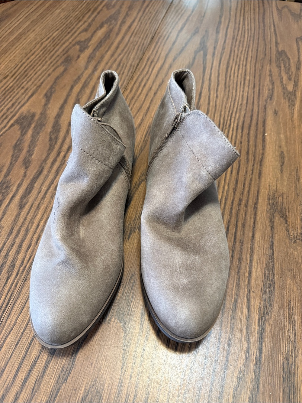 Maurices Taupe Suede Ankle Booties